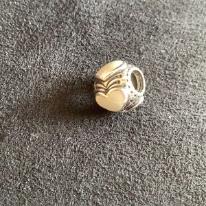 Pandora Charm | Silver and heart gem